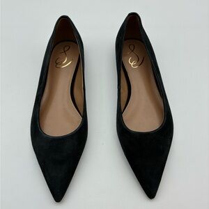 Sam Edelman Black Suede Pointed Toe Women’s Flats, 8.5